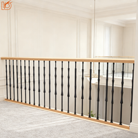 Nouveau Style Bambou Design Noir Broches En Métal Balustrade En Fer Forgé Main Courante Escaliers Garde-corps pour la Villa Appartement