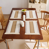 Chemin de table de luxe tissé imprimé motif végétal élégant vintage personnalisable lavable polyester coton pour mariage Noël