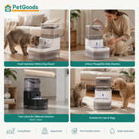 Fontaine à eau pour animaux de compagnie à détection radar sans fil, semi-automatique, batterie 4000 mAh, distributeur portable 3L pour chats et chiens, CE RoHS, intérieur, UE