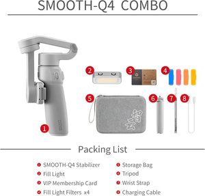 <span class=keywords><strong>ZHIYUN</strong></span> <span class=keywords><strong>Smooth</strong></span> Q4 <span class=keywords><strong>Combo</strong></span> <span class=keywords><strong>estabilizador</strong></span> 3-Axis Smartphone Phone Gimbal varilla de extensión incorporada plegable y portátil para TikTok YouTube - Product Image 3