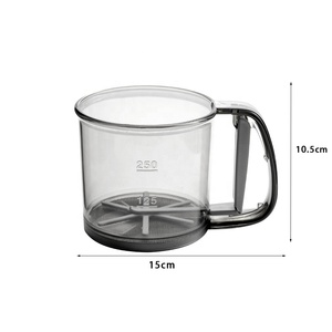 Plastic flour sifter strainer for <strong>cooking</strong> baking <strong>sieve</strong> with hand press 3 cup capacity fine mesh - Product Image 5