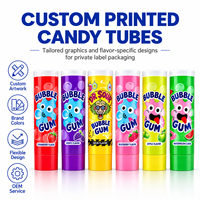 Tubes d'emballage pour chewing-gum avec logo personnalisé, haute barrière, en aluminium et plastique, avec bouchon à vis, impression UV, 12,7-35 mm