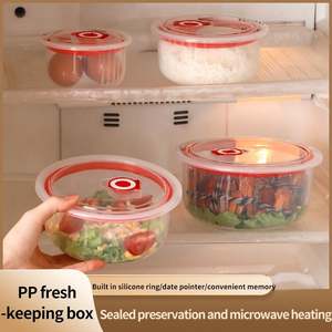 Ensemble de bols en plastique transparents de petite, moyenne et grande taille, boîte de conservation pratique pour le stockage des aliments dans la cuisine - Product Image 1