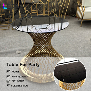 LEDA 2025 Nouveautés Mariage Events Party Modern Unique Fancy Round Cake Table Gold Stainless Steel Table - Product Image 2