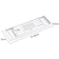 Plateau de bain en bambou multifonctionnel avec design, support de bain extensible pour livres, pour salle de bain