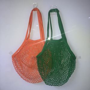 Bolsa de Compras de Lona de Algodón Tejida Portátil al por Mayor con Cordón, Bolsa de Malla para Frutas y Verduras de Supermercado, Colorida, con Logotipo Personalizado - Product Image 5
