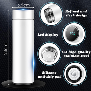 Özel Logo çift dijital vakum yalıtımlı 500ml termo Tumbler paslanmaz çelik akıllı su şişesi ile LED sıcaklık göstergesi - Product Image 2