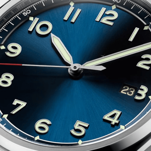 Montre automatique classique à cadran bleu avec bracelet en cuir et aiguilles lumineuses pour homme Longinesing - Product Image 5