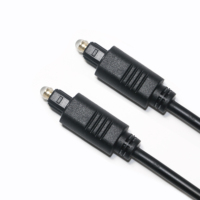 Câble de rallonge numérique optique Toslink à connecteur métallique, gaine PVC noire non blindée pour lecteur DVD, haut-parleur, téléphone, HDTV