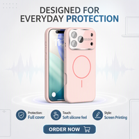 Étui de téléphone portable personnalisé avec logo, en silicone liquide, avec impression sur écran à grande visibilité pour Apple iPhone 13-18 Series