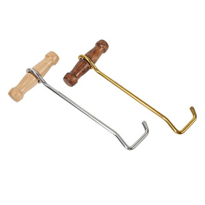 Yingte Shoehorn Wooden Handle Metal Hook For Tall Boots Shoe <b>Puller</b> Helper <b>Tool</b> - Product Image 1