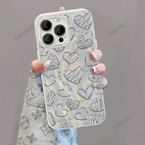 Funda para Teléfono Móvil Compatible con iPhone 16/17 <span class=keywords><strong>Pro</strong></span> Max, Diseño Transparente Antigolpes con Patrón de Corazón y Textura de Pluma - Product Image 3