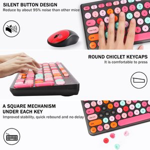 GUKJOB – Combo clavier et souris sans fil, 2.4GHz, USB, style machine à écrire rétro, pour ordinateur portable, portable, anglais, 1 piles AA - Product Image 4