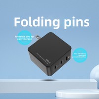 Chargeur rapide GaN 65W PD3.0 ignifuge avec protection contre les surtensions, prise US/EU, 3 ports, certifié CE FCC PSE, adaptateur de chargeur