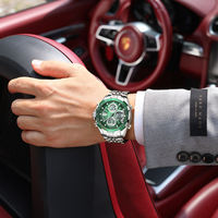 Montre numérique pour homme POEDAGAR E108 à double affichage, mode LED, étanche, date, semaine, acier inoxydable, quartz électronique