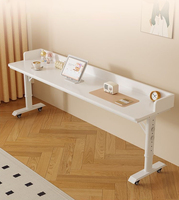 Bureau d'étude simple, poste de travail mural réglable en hauteur sur roulettes, table de chevet paresseuse pour lit
