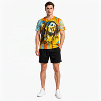 T-shirt à manches courtes pour homme en tricot avec impression numérique personnalisée de chanteur, impression 3D sur toute la surface, pour les fans de musique