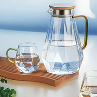 Bouteille en verre borosilicate haute résistance, carafe en verre en forme de diamant, théière, vente chaude