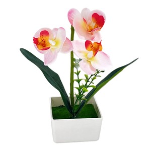 Orchidée Phalaenopsis Artificielle, Pot Carré à 7 Fleurs, Plante Décorative en Pot pour la Maison et le Bureau, Végétation Artificielle - Product Image 5