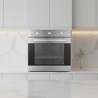 Oven Listrik Built-in OEM Stainless Steel 24 inci, Kontrol Timer Mekanis, Kelas Energi 6, Kapasitas 66L, 2200W, Tunggal, untuk Penggunaan RV dan Hotel