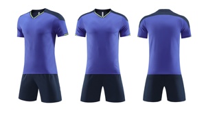 Sublimación personalizada Impresión digital 100% Poliéster Verano Fútbol Jersey Kit Transpirable Secado rápido Cuello en V Manga corta - Product Image 6