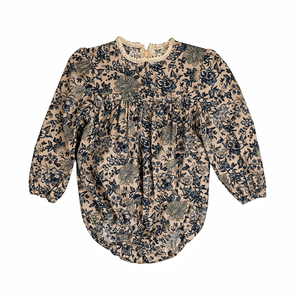 Body Vintage personalizzato da bambina 100% cotone stampa floreale e colletto in pizzo <span class=keywords><strong>per</strong></span> taglie primaverili 3 mesi e 8 mesi - Product Image 1