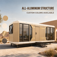 Maison-capsule entièrement en aluminium sur mesure pour les climats chauds du Moyen-Orient, jusqu'à 55 degrés ° C |   Hébergement préfabriqué dans une station balnéaire du désert