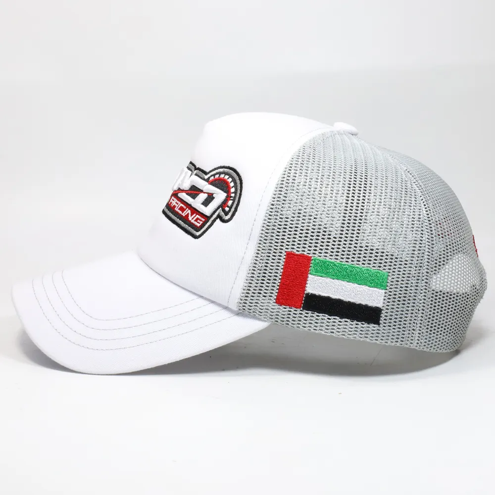 Topi Gorras Pria, Topi Trucker Putih Jala Busa Dewasa Kualitas Tinggi Buatan Kustom Gaya Dubai