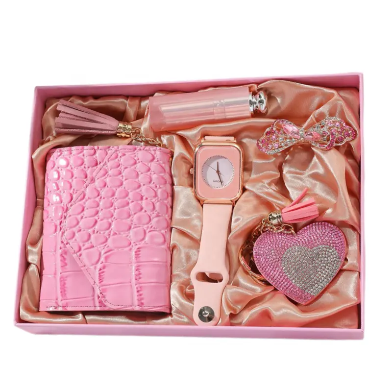 Großhandel modische und gut aussehende Damen Geschenks ets Uhren Brieftaschen Schlüssel bund Sets Geschenkset für Frauen