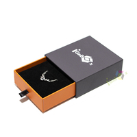 Boîte cadeau de luxe personnalisable en carton noir coulissant pour bijoux avec logo sur mesure, tiroir à bracelet, emballage pour bijoux, boîte à bijoux