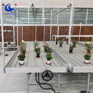 Invernadero Agrícola Grande <span class=keywords><strong>de</strong></span> Múltiples Tramos con Malla para Plantas Trepadoras, Cama <span class=keywords><strong>de</strong></span> Semillero y Banco Rodante Móvil - Product Image 2