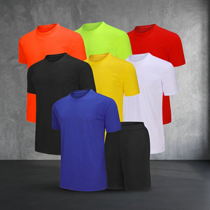Ensemble de t-shirt et short de sport pour la course à pied en été, vêtements de sport légers et respirants en polyester 100% pour hommes, prix bas - Product Image 6