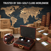 Ensemble de putters de golf pliables de luxe, coffret de présentation en bois, logo personnalisé, kit souvenir d'entreprise, fabrication OEM