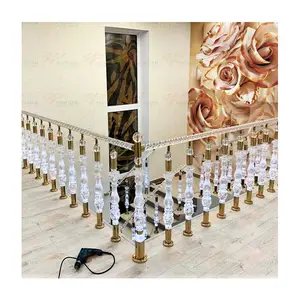 Foshan Supplier Russian Korkulugu Clear Crystal Baluster Balustrades Acrylic Stair Spindles Staircase Railing In Plexiglass