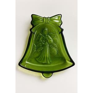 Piatto Decorativo a Forma di Campana Verde 17X15X3, Vassoio per Servire per le Festività - Product Image 1