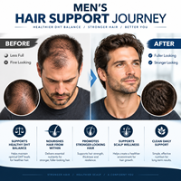 Poudre de soutien à la croissance des cheveux et au bien-être du cuir chevelu pour hommes, marque privée OEM ODM, avec zinc et extraits végétaux