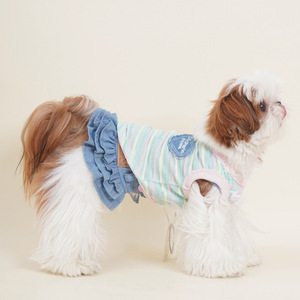 Spring Summer Dog Denim Dress Cute Strap Skirt Design Soft Pet Dog <b>Clothes</b> for Small Medium Dogs - Product Image 5