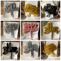 Heißer Verkauf 10 teile/beutel Acryl alles Gute zum Geburtstag Kuchen Topper Cupcake Topper Abschluss feier Geburtstags feier Kuchen Dekorationen Lieferungen