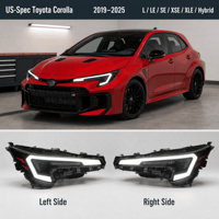 Phare avant 12V en gros pour Toyota Corolla 2019-2025, spécifications américaines, modèles L, LE, SE, XSE, XLE, hybrides