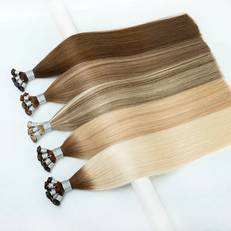 New Arrival Hand Tied Double Drawn Cuticle Aligned Human Hair Extension Genius Weft Hair