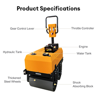 Mini-compacteur routier autoporté 505 kg à double tambour pour allées et petits projets de construction