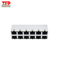 Adaptador RJ45 Macho a Hembra 8P8C, Conector Ethernet Blindado para Cable de Extensión de PCB