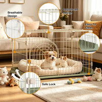 Cage pliable pour animaux de compagnie en fer, chenil pour chien, cage pour chien en métal durable avec tiroir en PP, cadre en fil d'aluminium