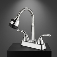 Robinet de cuisine à double poignée pour eau chaude et froide, avec bec flexible en ABS, prix abordable