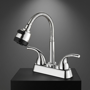 <span class=keywords><strong>Rubinetto</strong></span> da Cucina Economico con Doppia Maniglia per Acqua Calda e Fredda, con Tubo Flessibile e Beccuccio in ABS - Product Image 5