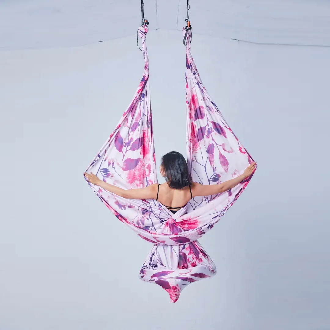 Tessuto di seta aerea con altalena aerea con amaca per yoga aerea personalizzata