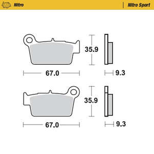 Moto Master MX 125 05-23 tamponi Nitro posteriori polvere Toner di alta qualità per motocicli - Product Image 1