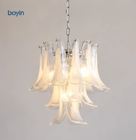Lustre en verre rétro de luxe français pour salon, chambre, villa, escalier, salle à manger, style moderne nordique Murano, luminaire suspendu