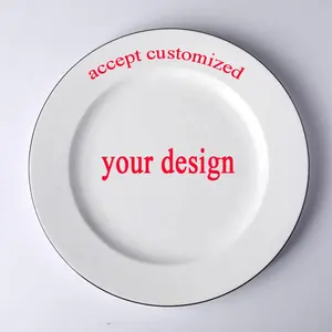 Ceramic plates with your own design custom printing porcelain dish personalized logo dinner plates