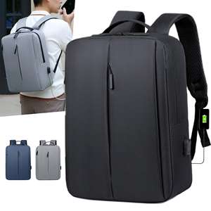 Пользовательский легкий рюкзак для ноутбука простой дизайн USB-ремешок для переноски водонепроницаемый повседневный бизнес-использование оптовая продажа с фабрики - Product Image 1